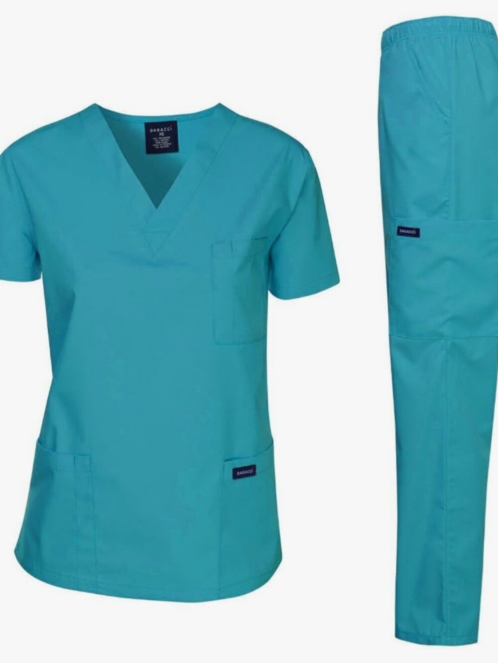 Unisex Teal Scrub Top and Jogger Pants Set - Lightweight Workwear